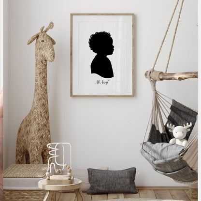 Kişiye Özel Çocuk Silüet Tablosu – Minimal Portre Tasarımı