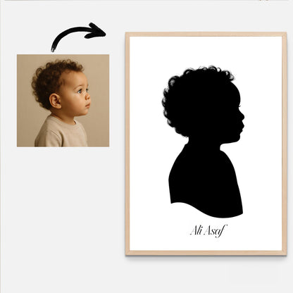Kişiye Özel Çocuk Silüet Tablosu – Minimal Portre Tasarımı