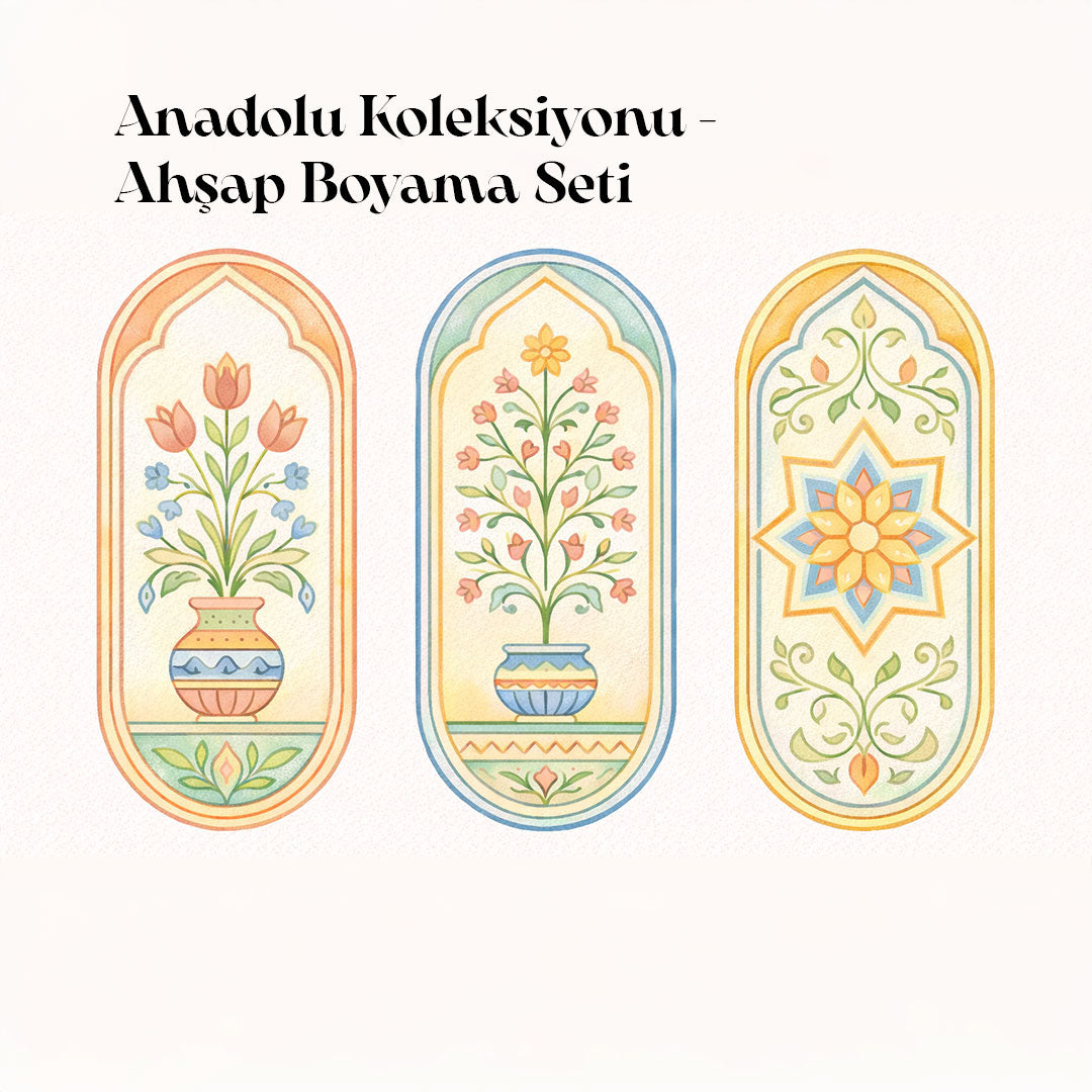 Anadolu Koleksiyonu – 3’lü El Boyama Oval Ahşap Duvar Seti