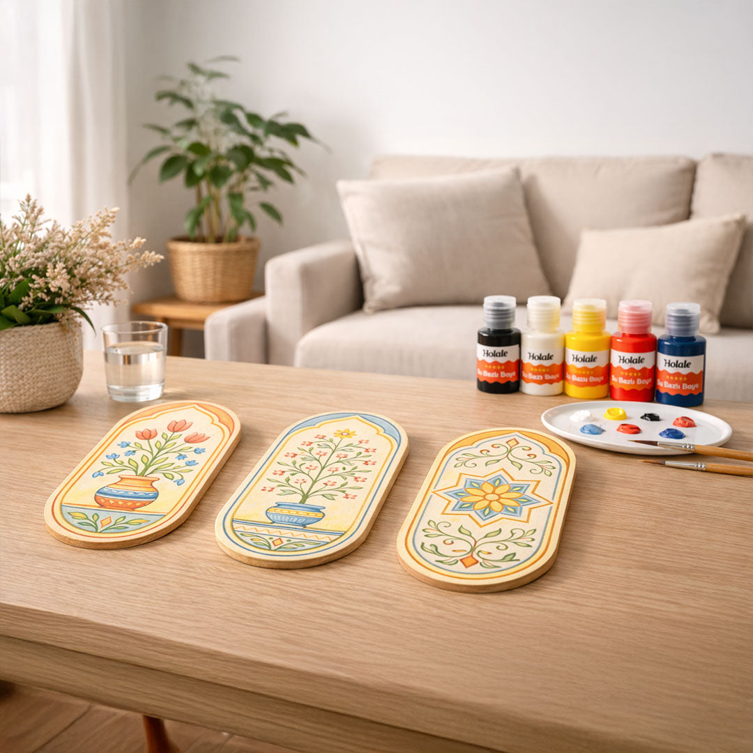 Anadolu Koleksiyonu – 3’lü El Boyama Oval Ahşap Duvar Seti