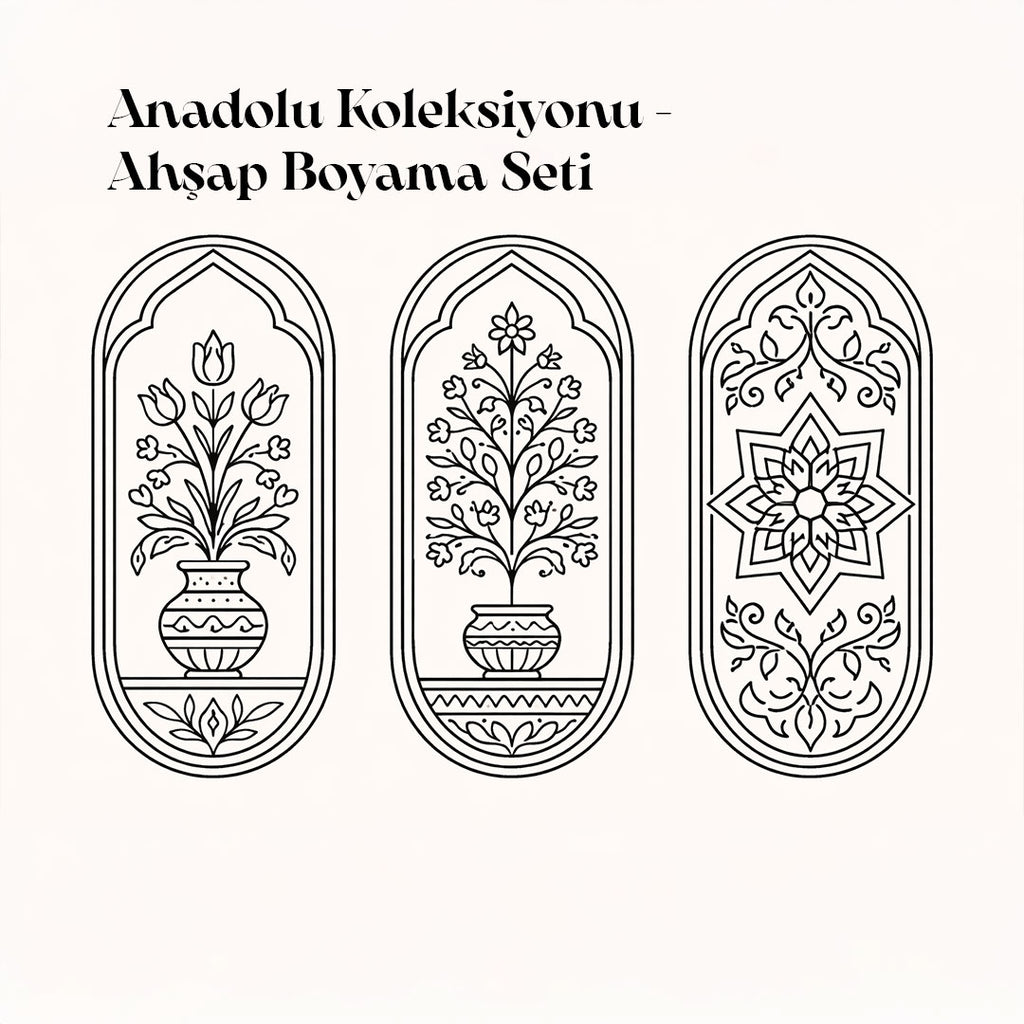Anadolu Koleksiyonu – 3’lü El Boyama Oval Ahşap Duvar Seti