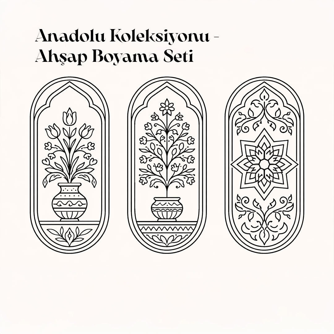 Anadolu Koleksiyonu – 3’lü El Boyama Oval Ahşap Duvar Seti