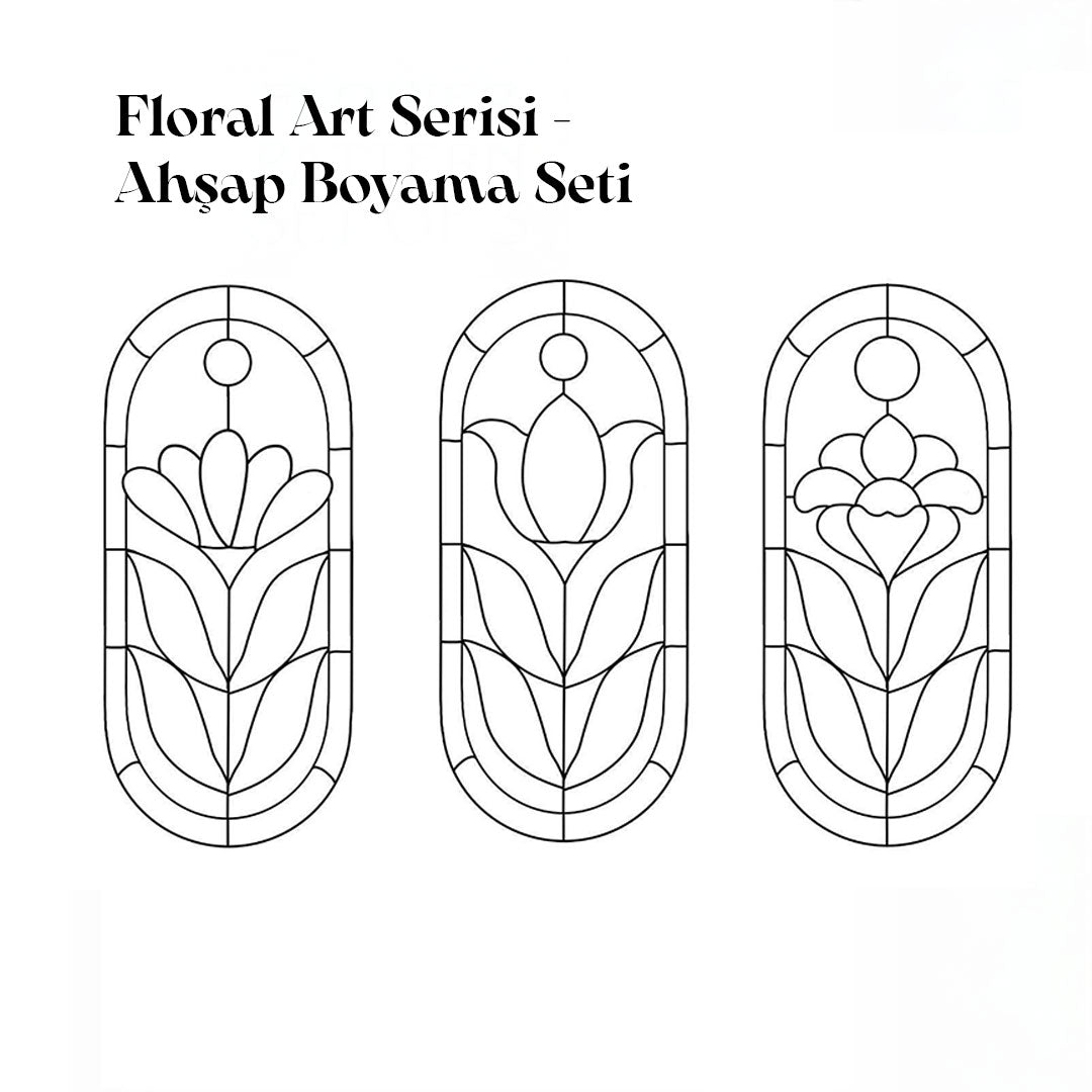 Flora Art Ahşap Tasarım Seti | 3’lü Oval Panel