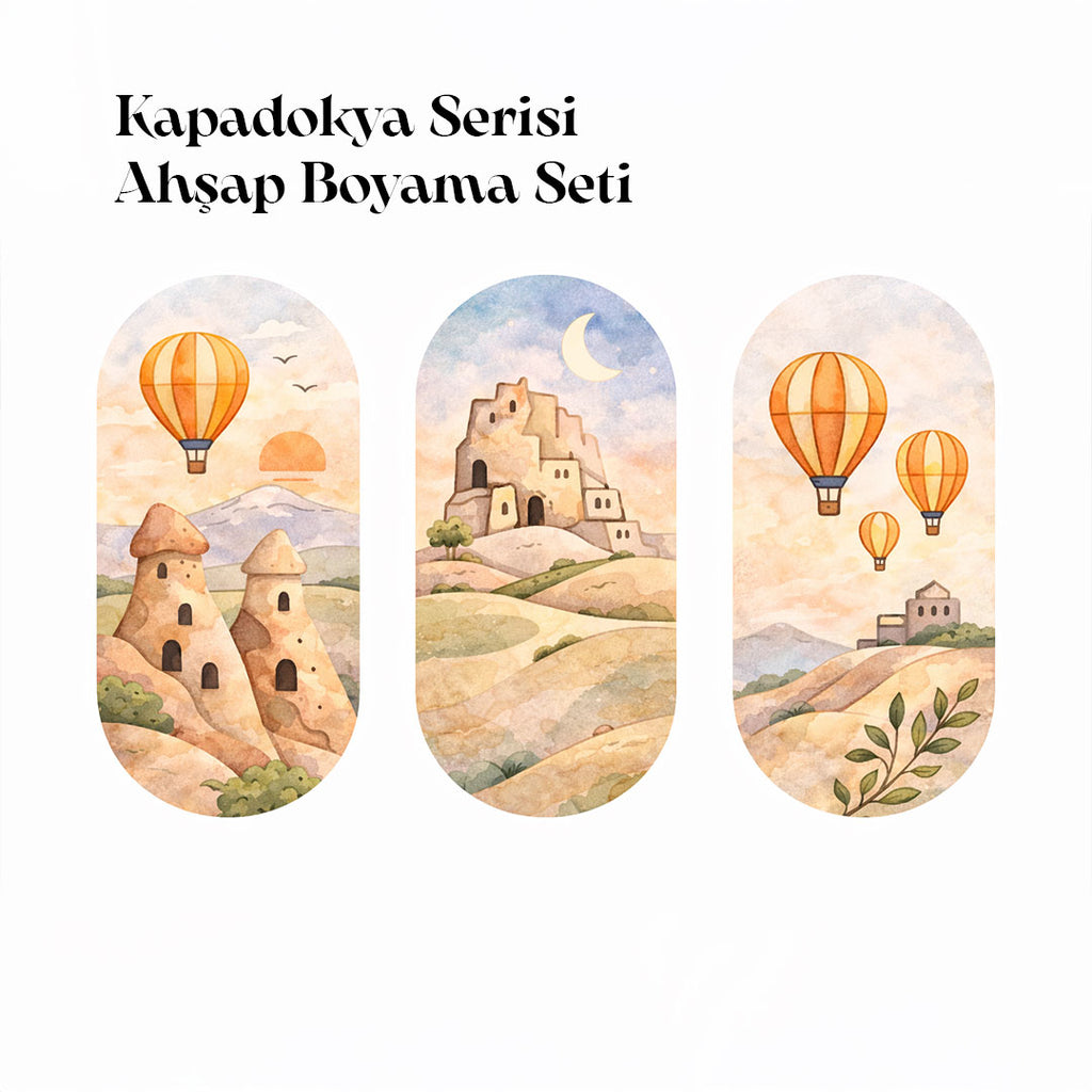 Kapadokya Serisi – 3’lü Ahşap Boyama Seti