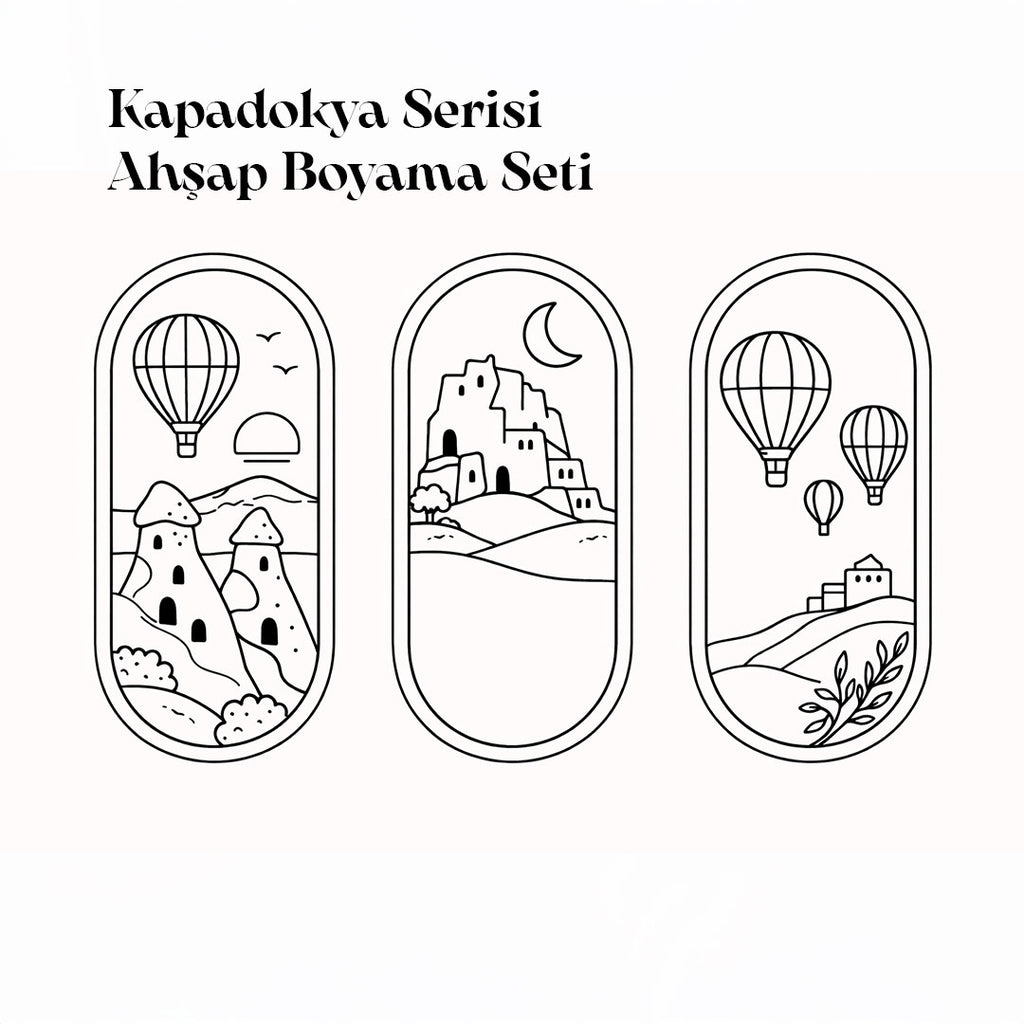 Kapadokya Serisi – 3’lü Ahşap Boyama Seti