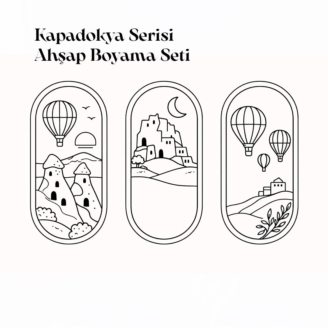 Kapadokya Serisi – 3’lü Ahşap Boyama Seti