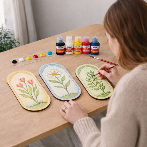 Ege Serisi – 3’lü Minimal Botanik Ahşap Boyama Seti