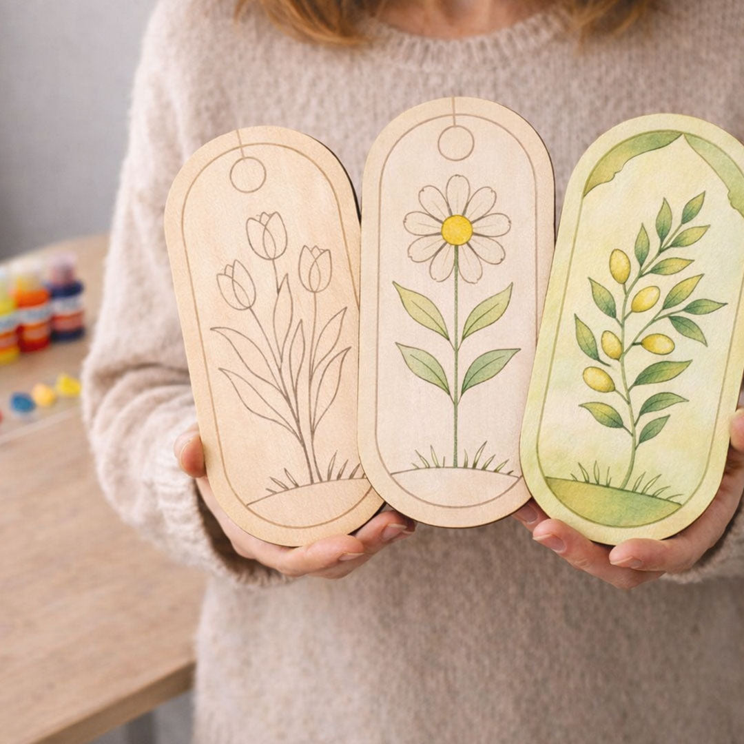 Ege Serisi – 3’lü Minimal Botanik Ahşap Boyama Seti