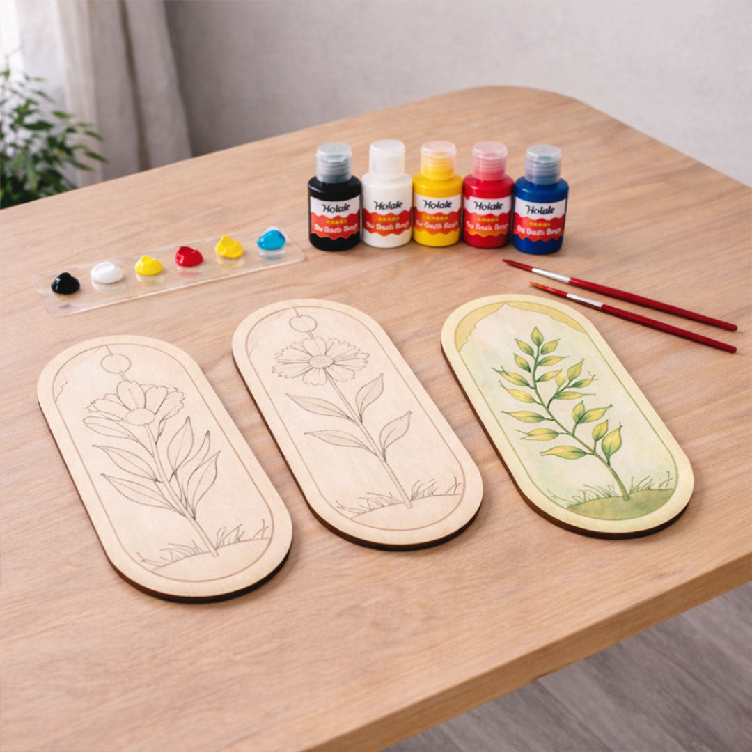 Ege Serisi – 3’lü Minimal Botanik Ahşap Boyama Seti