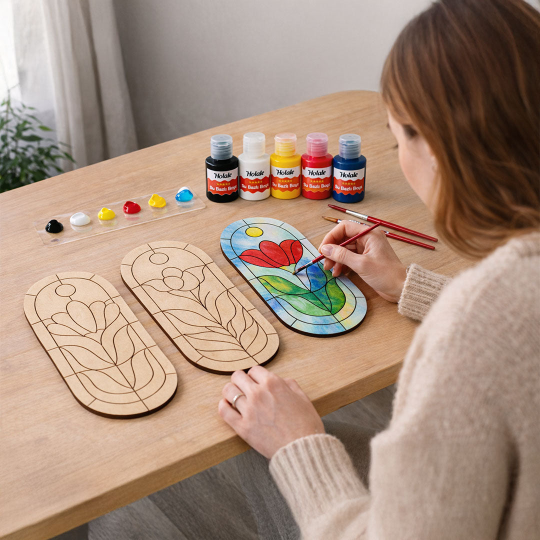 Flora Art Ahşap Tasarım Seti | 3’lü Oval Panel