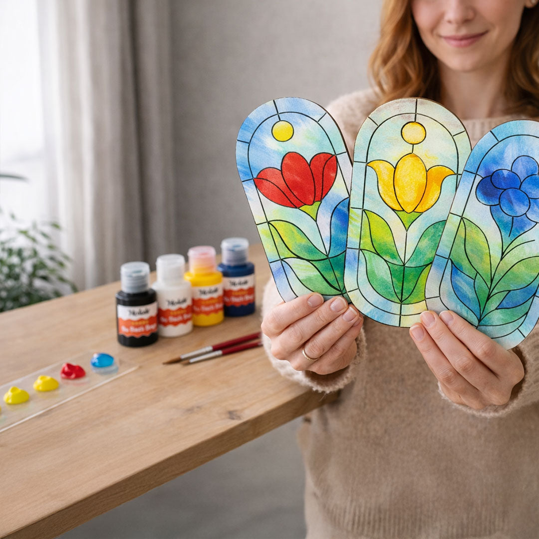 Flora Art Ahşap Tasarım Seti | 3’lü Oval Panel