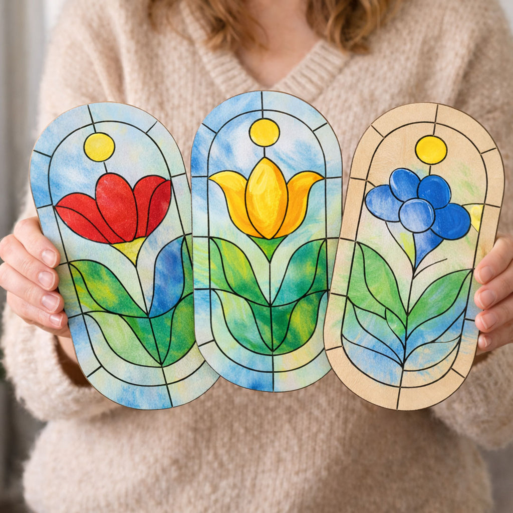 Flora Art Ahşap Tasarım Seti | 3’lü Oval Panel