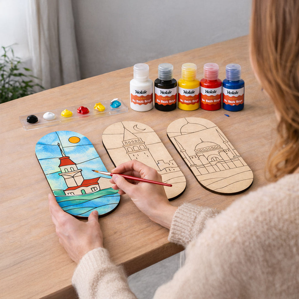 İstanbul Silüet Ahşap Tasarım Seti | 3’lü Oval Panel